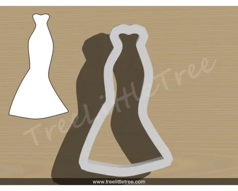 Create Beautiful Wedding Cookies with Style 2 Wedding Dress Cookie Cutter |  TreeLittleTree