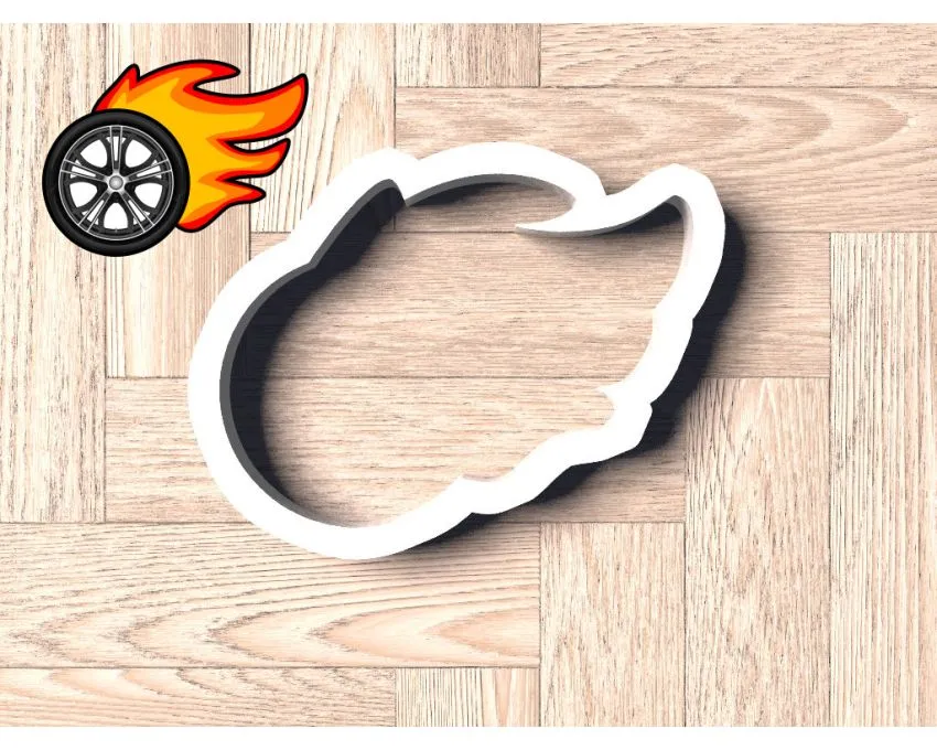 Hot Wheels Cookie Cutter. Tire On Fire Cookie Cutter. Race Car Cookie Cutter. 3D Printed. Baking Gifts. Custom Cookies