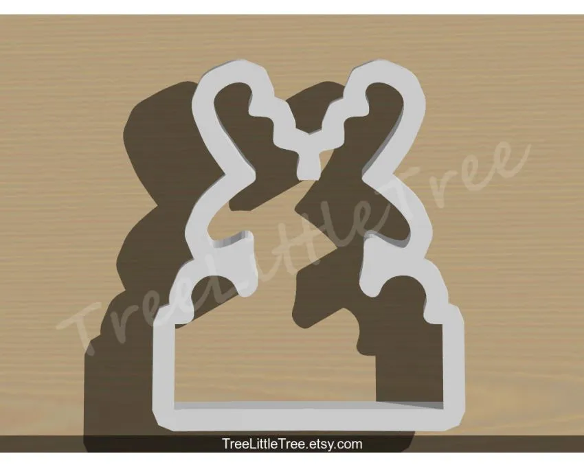 Reindeer with Banner Cookie Cutter. Christmas Cookie Cutter
