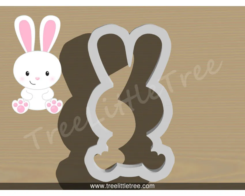 Sitting Bunny Cookie Cutter. Easter Cookie Cutter. Animal Cookie Cutter