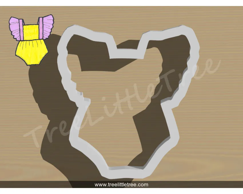 Baby Girl Onesie Style 1 Cookie Cutter. Baby Shower Cookie Cutter. 