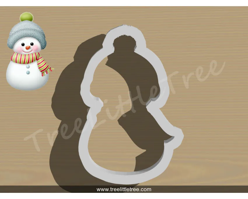 Snowman with Hat  Style 2 Cookie Cutter. Christmas Cookie Cutter