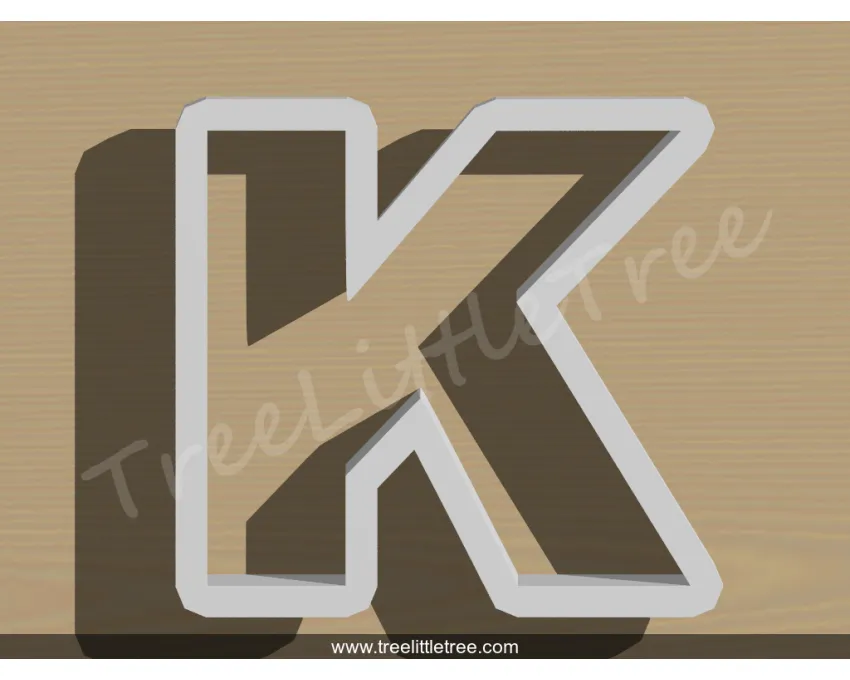 Letter K Cookie Cutter. Alphabet Cookie Cutter