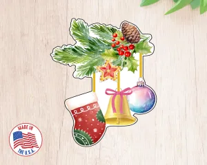 Christmas Tree Branch With Ornaments Cookie Cutter. Christmas Ornaments Cookie Cutter