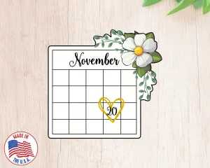 Floral Calendar Cookie Cutter