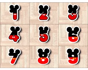  Mickey Number Set 1-9 Cookie Cutter