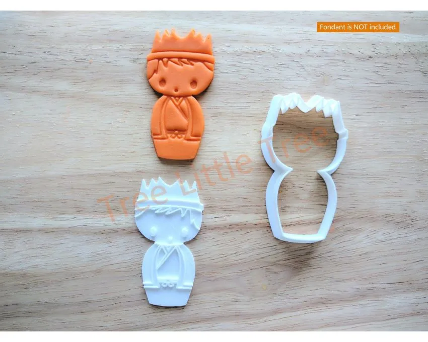 Japanese Boy Doll Cookie Cutter and Stamp Set Authentic Japan Cookie