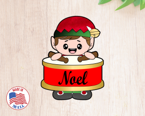 Elf With Drum Plaque Cookie Cutter
