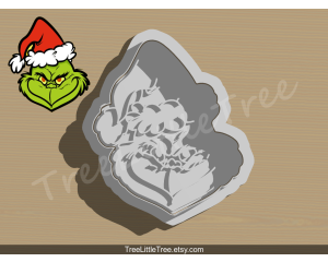 Christmas Grinch Cookie Cutter and Stamp Set