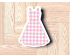 Barbie Dress Cookie Cutter. Pinafore Dress Cookie Cutter. Pink Gingham Dress Cookie Cutter