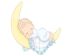 Baby On Moon Cookie Cutter and Stamp Set. Baby Shower Cookie Cutter