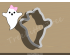 Boo with Bow Cookie Cutter. Halloween Cookie Cutter. 