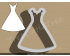 Wedding Dress Style 3 Cookie Cutter. Wedding Cookie Cutter