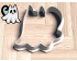 Kitten Boo Cookie Cutter. Halloween Cookie Cutter. 