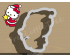 Christmas Hello Kitty Style 2 Cookie Cutter. Christmas Cookie Cutter.  Cartoon Cookie Cutter