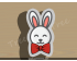 Bunny with Bow Tie Cookie Cutter. Easter Cookie Cutter. Animal Cookie Cutter
