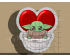 Baby Yoda In Heart Spaceship Cookie Cutter. Star War Cookie Cutter. Valentine's Day Cookie Cutter