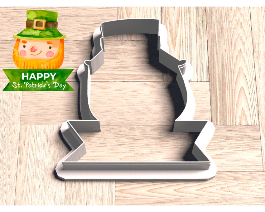 Leprechaun Plaque2 Cookie Cutter. St Patrick's Day Cookie Cutter
