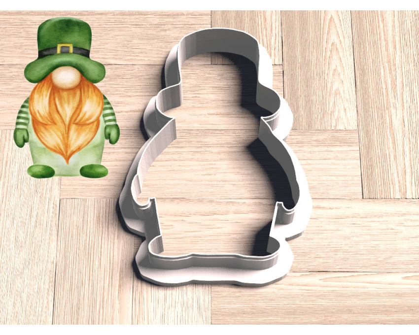 St Patrick Gnome1 Cookie Cutter. St Patrick's Day Cookie Cutter. Gnome Cookie Cutter