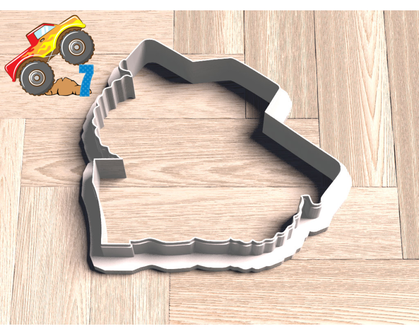 Monster Truck Number 7 Cookie Cutter. Truck Theme Cookie Cutter. Birthday Cookie Cutter