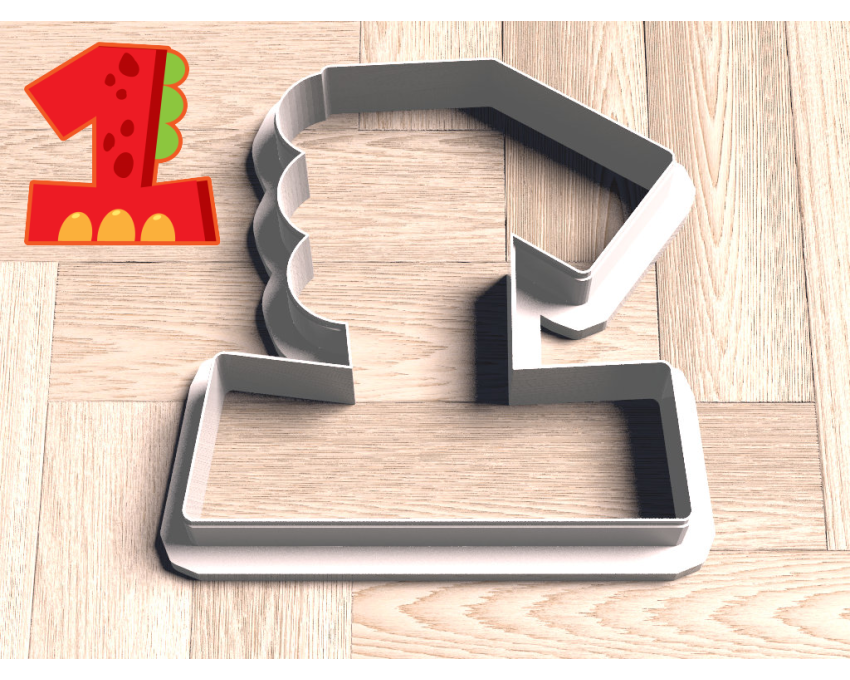 Dinosaur Number 1 Cookie Cutter. Dinosaur Cookie Cutter. Birthday Cookie Cutter