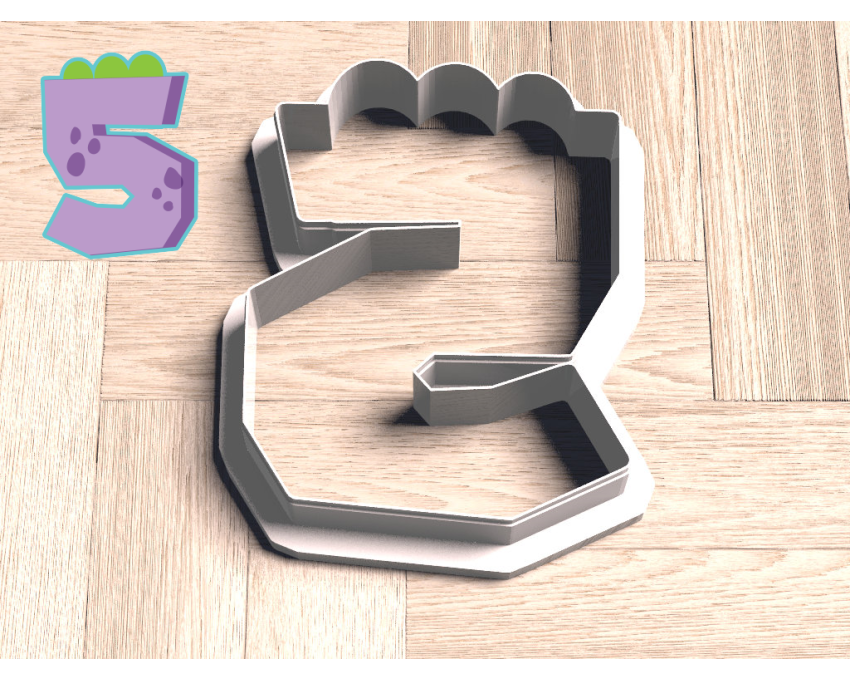 Dinosaur Number 5 Cookie Cutter. Dinosaur Cookie Cutter. Birthday Cookie Cutter