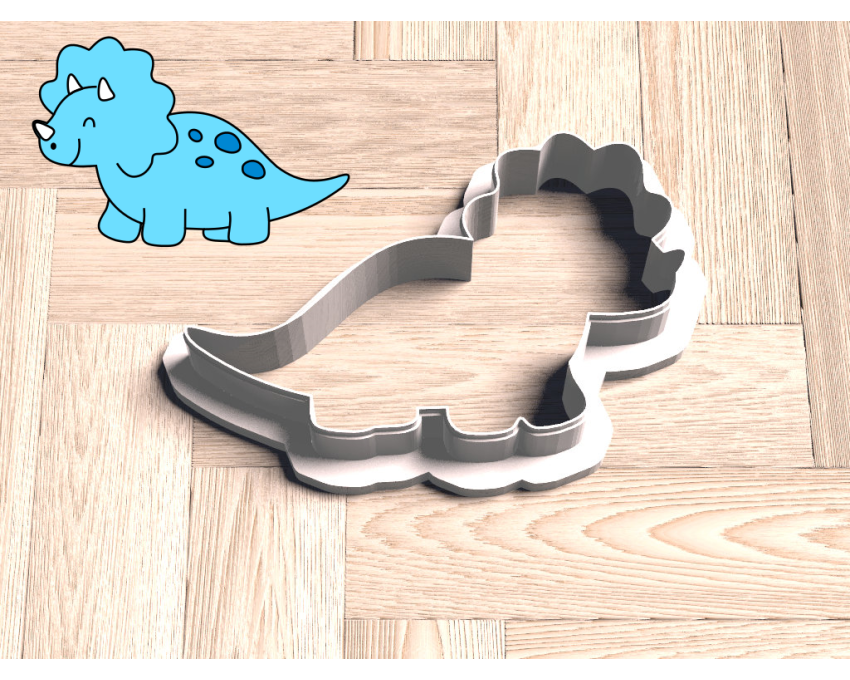 Dinosaur Triceratops Cutter. Dinosaur Cookie Cutter.  Animal Cookie Cutter