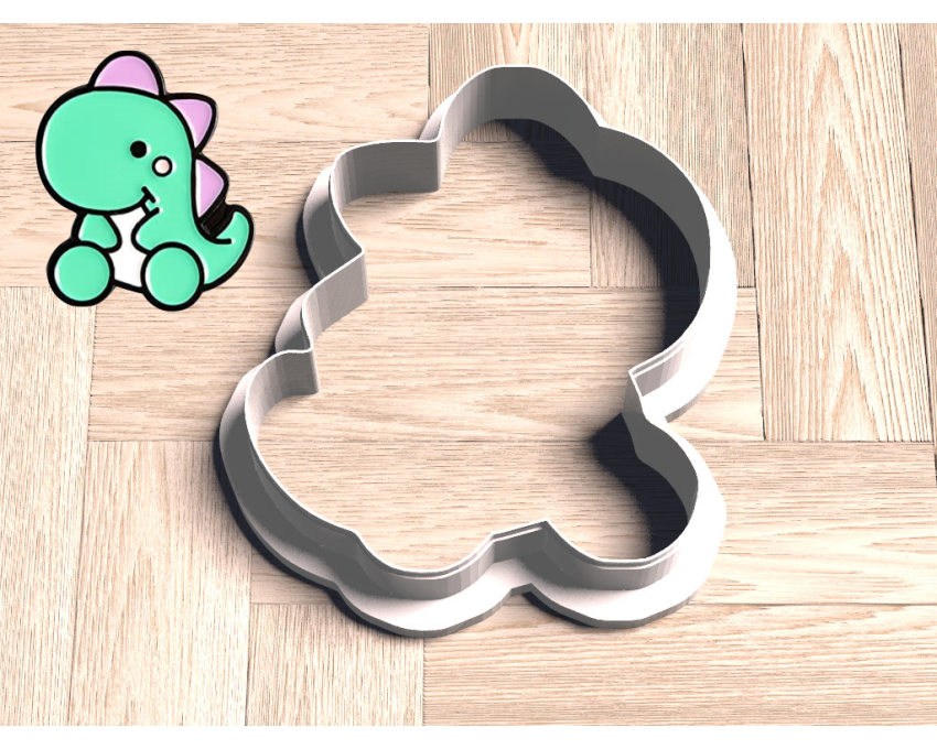 Baby Dinosaur 1 Cookie Cutter. Dinosaur Cookie Cutter.  Animal Cookie Cutter
