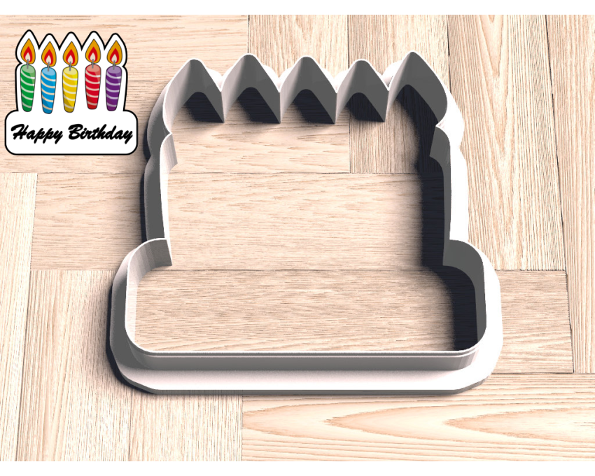 Birthday Candle Plaque Cookie Cutter. Birthday Cookie Cutter