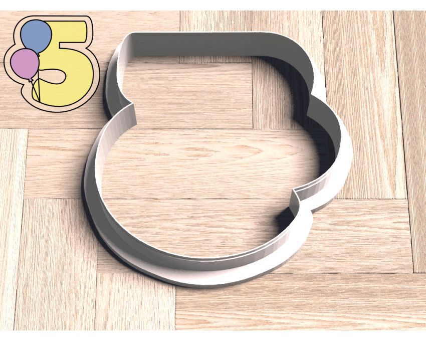 Balloon Number 5 Cookie Cutter. Number Cookie Cutter. Birthday Cookie Cutter