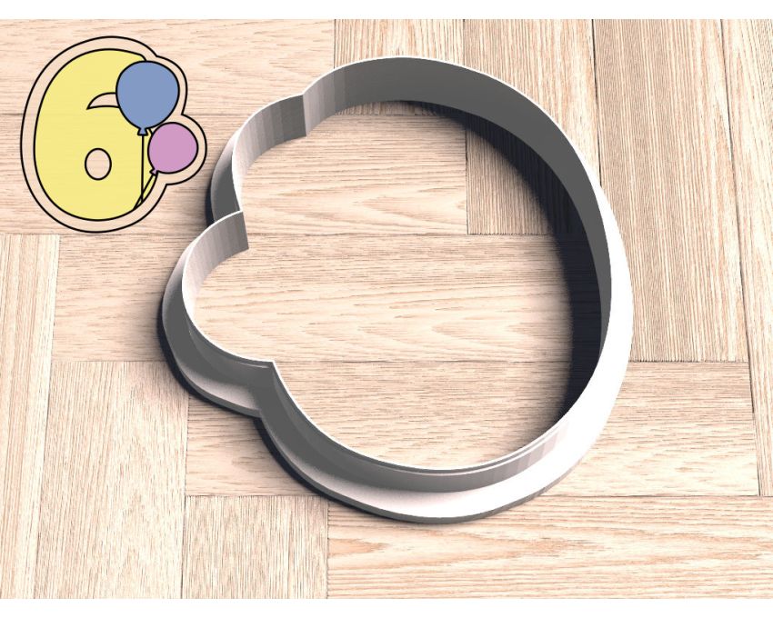 Balloon Number 6 Cookie Cutter. Number Cookie Cutter. Birthday Cookie Cutter