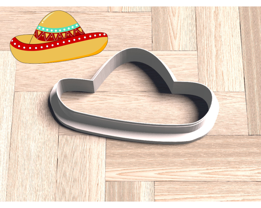 Sombrero Style 1 Cookie Cutter. Fiesta Cookie Cutter.  Cinco de Mayo Cookie Cutter.