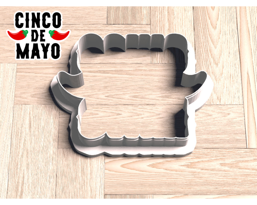 Cinco de Mayo Plaque Cookie Cutter. Fiesta Cookie Cutter.  Cinco de Mayo Cookie Cutter.
