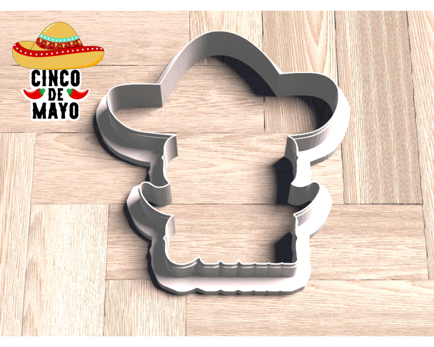 Cinco de Mayo Plaque with Sombrero Cookie Cutter. Fiesta Cookie Cutter.  Cinco de Mayo Cookie Cutter.