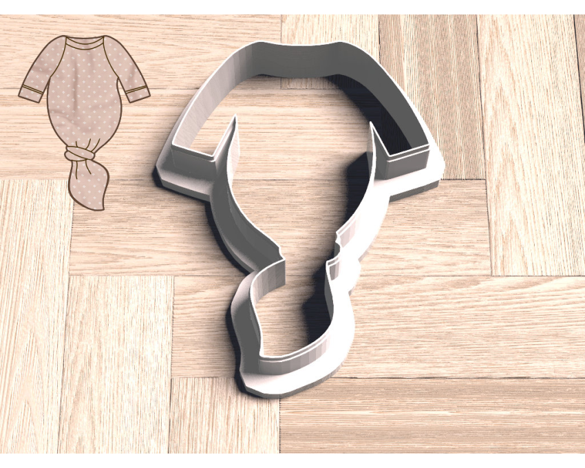Knotted Onesie Cookie Cutter. Baby Shower Cookie Cutter.