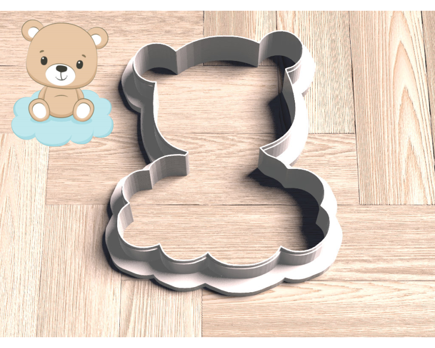Bear On Cloud Cookie Cutter. Animal Cookie Cutter