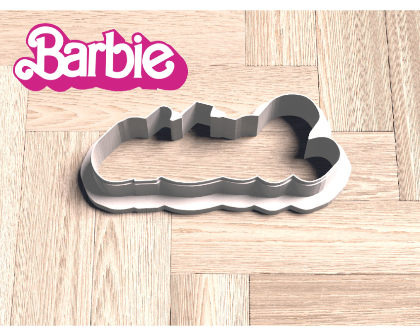 Barbie Name Plaque Cookie Cutter. Barbie Cookie Cutter