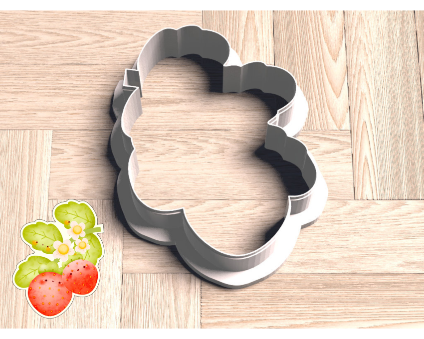 Strawberry Stem Cookie Cutter. Fruit Cookie Cutter. Berry Sweet One Birthday Cookie Cutter