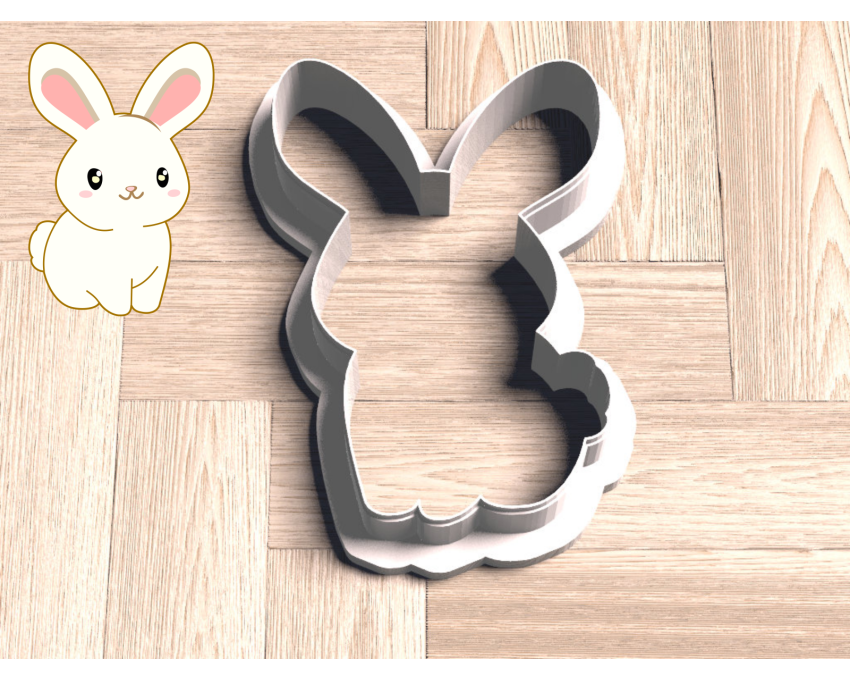 Kawaii Bunny Cookie Cutter. Easter Cookie Cutter.