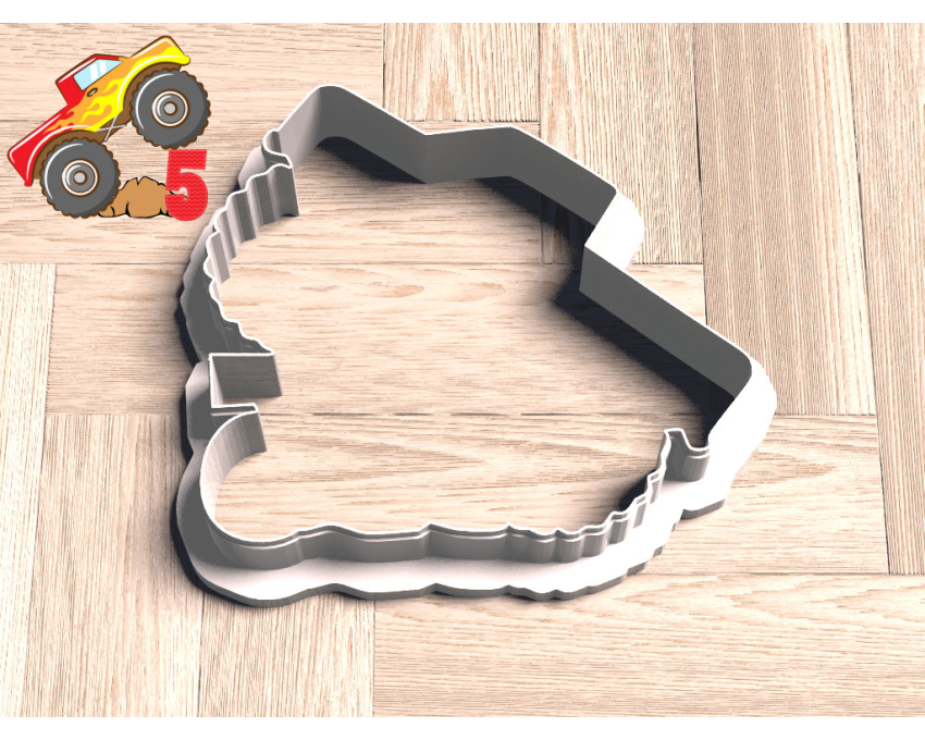 Monster Truck Number 5 Cookie Cutter. Truck Theme Cookie Cutter. Birthday Cookie Cutter