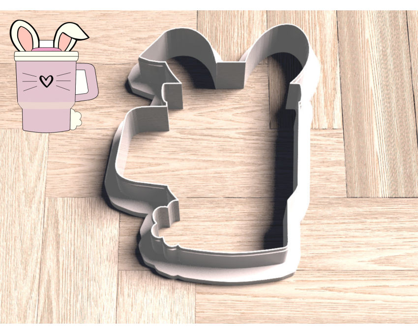 Kawaii Bunny Tumbler Cookie Cutter. Tumbler Cookie Cutter. Easter Cookie Cutter. 