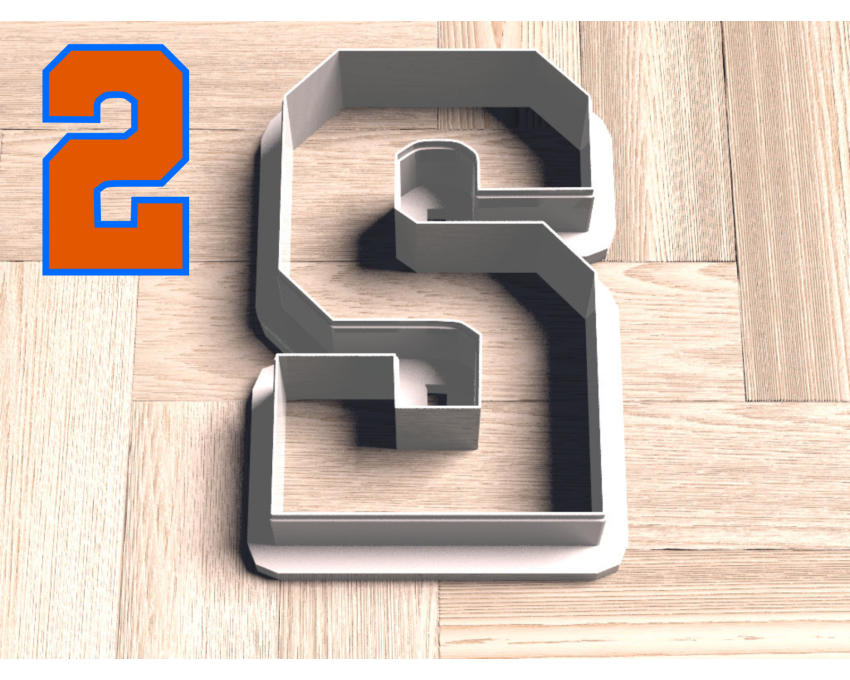 Sports Number Two Cookie Cutter. Number Cookie Cutter