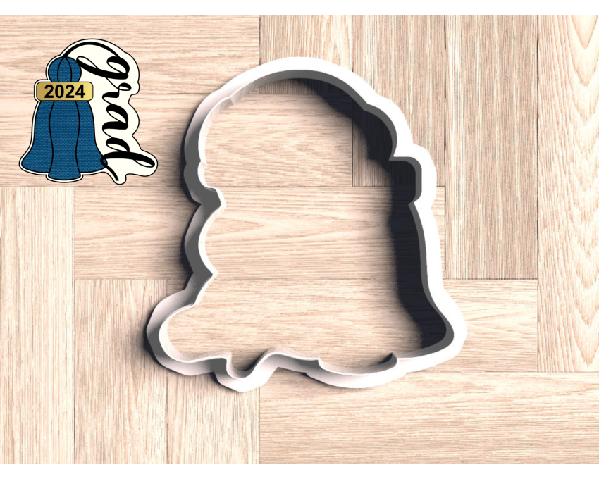 Grad Tassel Plaque Cookie Cutter. School/Grad Cookie Cutter