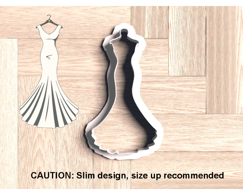 Wedding Dress On Hanger Style 1 Cookie Cutter. Wedding Cookie Cutter