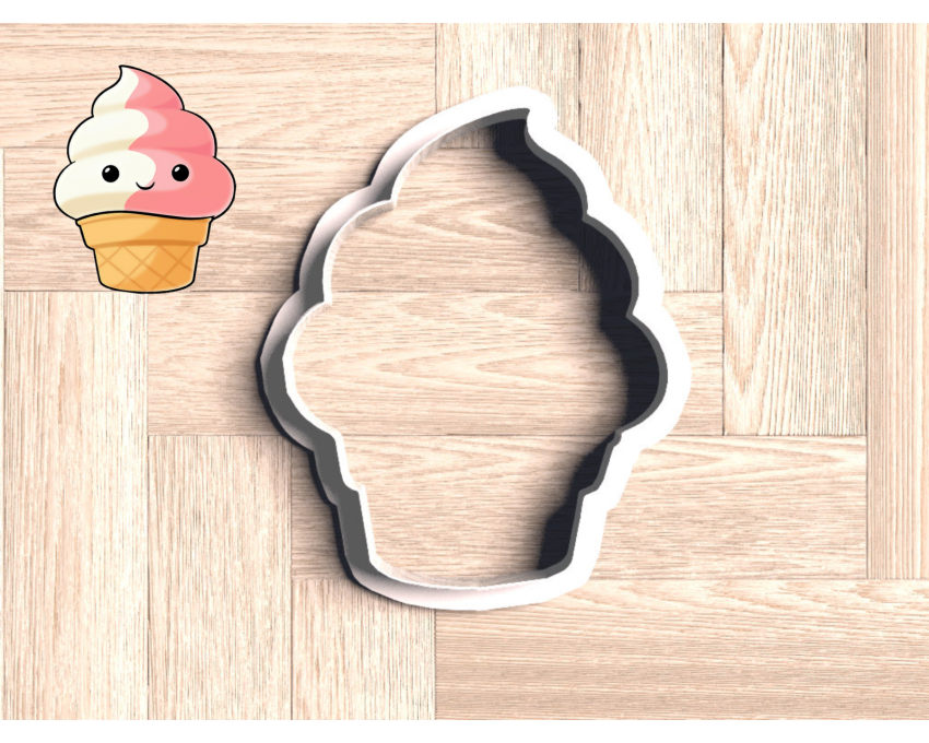 Soft Serve Ice Cream Cookie Cutter. Summer Cookie Cutter