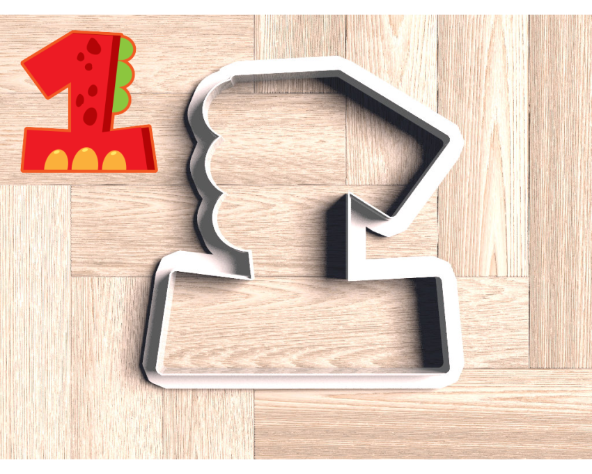 Dinosaur Number 1 Cookie Cutter. Dinosaur Cookie Cutter. Birthday Cookie Cutter