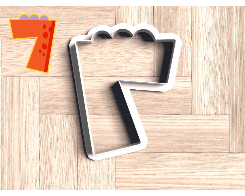 Dinosaur Number 7 Cookie Cutter. Dinosaur Cookie Cutter. Birthday Cookie Cutter