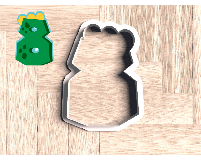 Dinosaur Number 8 Cookie Cutter. Dinosaur Cookie Cutter. Birthday Cookie Cutter