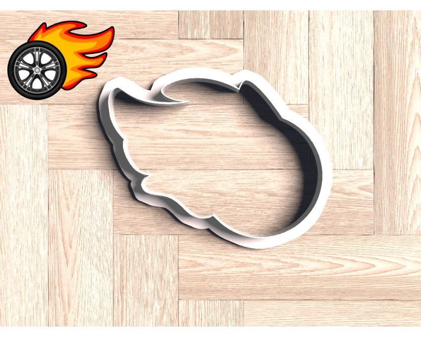 Hot Wheels Cookie Cutter. Tire On Fire Cookie Cutter. Race Car Cookie Cutter. 3D Printed. Baking Gifts. Custom Cookies