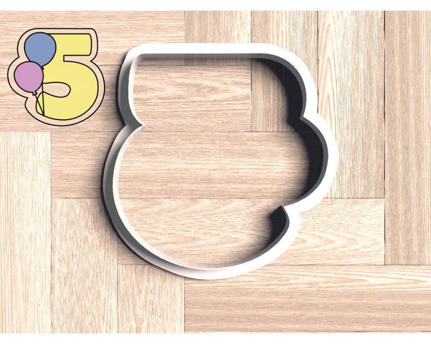Balloon Number 5 Cookie Cutter. Number Cookie Cutter. Birthday Cookie Cutter
